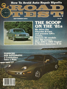 ROAD TEST MAGAZINE 1980 SEPT - PORSCHE 928, DROPTOP MUSTANG, GRANATELLI VETTE*